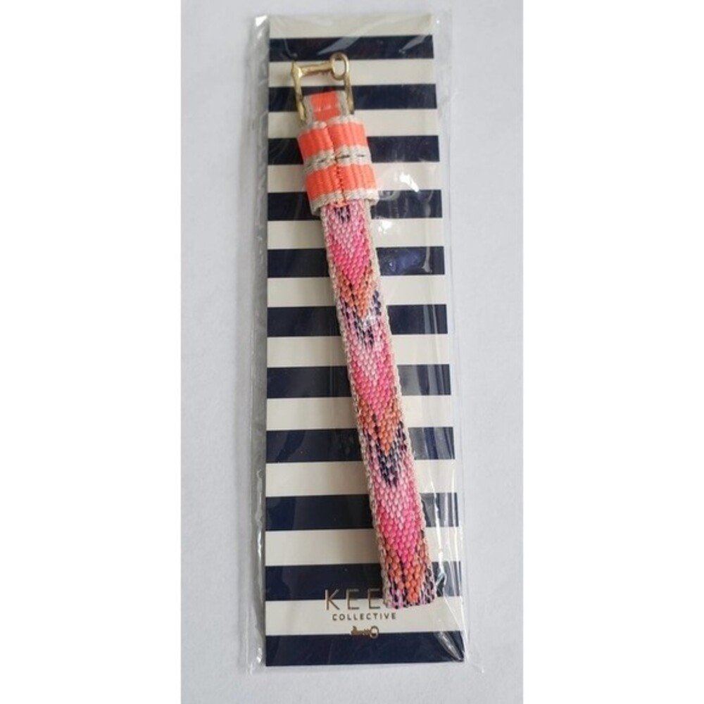 Keep Collective Single Woven Band - Pink Multi/Coral Stripe NEW